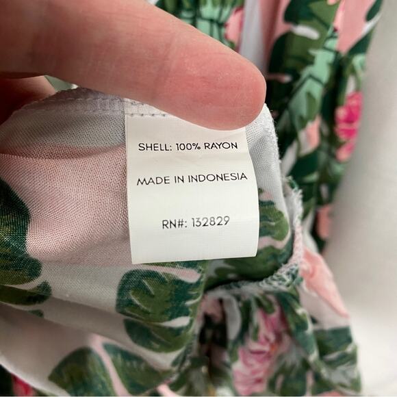 Lovers and Friends Pink&Green Floral Amity Pink Palm Tropical Dress Sz.L NWT - Picture 14 of 16